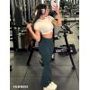 imageYEOREO Flare Leggings for Women Lynnie Bell Bottom Yoga Pants High Waisted Tummy Control Bootcut Workout LeggingsBlue Green