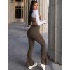 imageYEOREO Flare Leggings for Women Lynnie Bell Bottom Yoga Pants High Waisted Tummy Control Bootcut Workout LeggingsCoffee