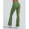 imageYEOREO Flare Leggings for Women Lynnie Bell Bottom Yoga Pants High Waisted Tummy Control Bootcut Workout LeggingsGreen