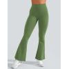 imageYEOREO Flare Leggings for Women Lynnie Bell Bottom Yoga Pants High Waisted Tummy Control Bootcut Workout LeggingsGreen