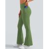 imageYEOREO Flare Leggings for Women Lynnie Bell Bottom Yoga Pants High Waisted Tummy Control Bootcut Workout LeggingsGreen