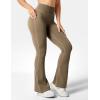 imageYEOREO Flare Leggings for Women Lynnie Bell Bottom Yoga Pants High Waisted Tummy Control Bootcut Workout LeggingsLight Brown