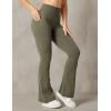 imageYEOREO Flare Leggings for Women Lynnie Bell Bottom Yoga Pants High Waisted Tummy Control Bootcut Workout LeggingsOlive Green