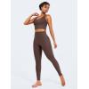 imageYEOREO Hidden Butt Scrunch Womens Workout Leggings Butt Lifting Tummy Control Yoga Pants High Waist Edwine LeggingPlum Brown