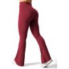 imageYEOREO Flare Leggings for Women Lynnie Bell Bottom Yoga Pants High Waisted Tummy Control Bootcut Workout LeggingsBurgundy
