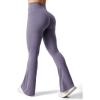 imageYEOREO Flare Leggings for Women Lynnie Bell Bottom Yoga Pants High Waisted Tummy Control Bootcut Workout LeggingsDark Purple