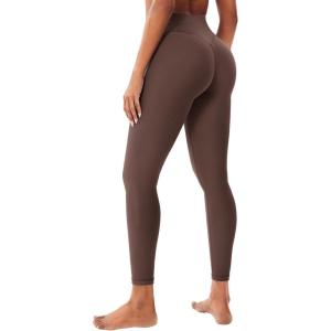 imageYEOREO Hidden Butt Scrunch Womens Workout Leggings Butt Lifting Tummy Control Yoga Pants High Waist Edwine LeggingPlum Brown