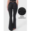 imageYEOREO Baverly Workout Flare Leggings for Women 32quot Hidden Scrunch Gym Yoga Pants High Waisted Casual LeggingsBlack