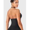 imageYEOREO SoftHue Impact Longline Strappy Top Womens Halter Workout Tank Tops Backless Gym Longline with Adjustable StrapBlack
