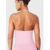 imageYEOREO SoftHue Impact Longline Strappy Top Womens Halter Workout Tank Tops Backless Gym Longline with Adjustable StrapPink