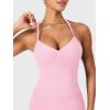 imageYEOREO SoftHue Impact Longline Strappy Top Womens Halter Workout Tank Tops Backless Gym Longline with Adjustable StrapPink