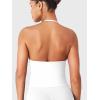 imageYEOREO SoftHue Impact Longline Strappy Top Womens Halter Workout Tank Tops Backless Gym Longline with Adjustable StrapWhite