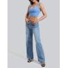 imageYEOREO Workout Top for Women Sleeveless Square Neck Sport Crop Top Built in Bra Tank Top Athletic Gym Cami Heart CollarBlue