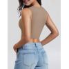 imageYEOREO Workout Top for Women Sleeveless Square Neck Sport Crop Top Built in Bra Tank Top Athletic Gym Cami Heart CollarLight Brown