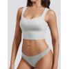 imageYEOREO Workout Top for Women Sleeveless Square Neck Sport Crop Top Built in Bra Tank Top Athletic Gym Cami Heart CollarWhite