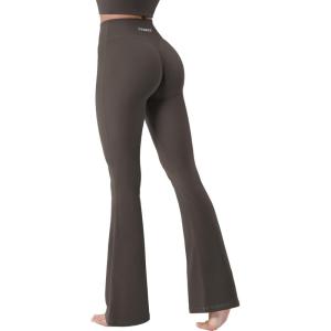 imageYEOREO Baverly Workout Flare Leggings for Women 32quot Hidden Scrunch Gym Yoga Pants High Waisted Casual LeggingsCoffee