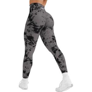imageYEOREO Workout Leggings for Women Jada Scrunch Butt Lifting Leggings Seamless Screen Print Gym Yoga PantsBlack Grey
