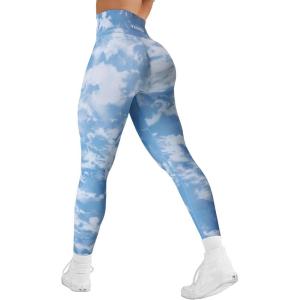 imageYEOREO Workout Leggings for Women Jada Scrunch Butt Lifting Leggings Seamless Screen Print Gym Yoga PantsBlue Marble