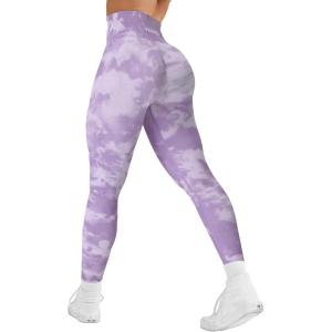 imageYEOREO Workout Leggings for Women Jada Scrunch Butt Lifting Leggings Seamless Screen Print Gym Yoga PantsViolet Marble