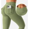 imageYEOREO CoreFlex Leggings with Pockets for Women Charm Scrunch Workout Leggings V Cross Waist Butt Lifting Gym Yoga PantsBean Green