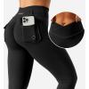 imageYEOREO CoreFlex Leggings with Pockets for Women Charm Scrunch Workout Leggings V Cross Waist Butt Lifting Gym Yoga PantsBlack