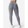 imageYEOREO CoreFlex Leggings with Pockets for Women Charm Scrunch Workout Leggings V Cross Waist Butt Lifting Gym Yoga PantsBlue Gray
