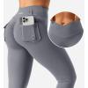 imageYEOREO CoreFlex Leggings with Pockets for Women Charm Scrunch Workout Leggings V Cross Waist Butt Lifting Gym Yoga PantsBlue Gray