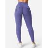 imageYEOREO CoreFlex Leggings with Pockets for Women Charm Scrunch Workout Leggings V Cross Waist Butt Lifting Gym Yoga PantsBlue Violet