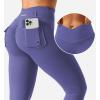 imageYEOREO CoreFlex Leggings with Pockets for Women Charm Scrunch Workout Leggings V Cross Waist Butt Lifting Gym Yoga PantsBlue Violet