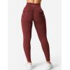 imageYEOREO CoreFlex Leggings with Pockets for Women Charm Scrunch Workout Leggings V Cross Waist Butt Lifting Gym Yoga PantsBurgundy