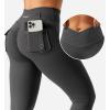 imageYEOREO CoreFlex Leggings with Pockets for Women Charm Scrunch Workout Leggings V Cross Waist Butt Lifting Gym Yoga PantsDark Grey