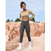 imageYEOREO CoreFlex Leggings with Pockets for Women Charm Scrunch Workout Leggings V Cross Waist Butt Lifting Gym Yoga PantsDark Grey