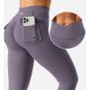 imageYEOREO CoreFlex Leggings with Pockets for Women Charm Scrunch Workout Leggings V Cross Waist Butt Lifting Gym Yoga PantsDark Purple