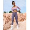 imageYEOREO CoreFlex Leggings with Pockets for Women Charm Scrunch Workout Leggings V Cross Waist Butt Lifting Gym Yoga PantsDark Purple