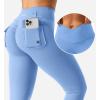 imageYEOREO CoreFlex Leggings with Pockets for Women Charm Scrunch Workout Leggings V Cross Waist Butt Lifting Gym Yoga PantsLight Blue