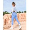 imageYEOREO CoreFlex Leggings with Pockets for Women Charm Scrunch Workout Leggings V Cross Waist Butt Lifting Gym Yoga PantsLight Blue
