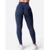 imageYEOREO CoreFlex Leggings with Pockets for Women Charm Scrunch Workout Leggings V Cross Waist Butt Lifting Gym Yoga PantsNavy