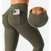 imageYEOREO CoreFlex Leggings with Pockets for Women Charm Scrunch Workout Leggings V Cross Waist Butt Lifting Gym Yoga PantsOlive Green