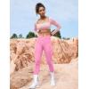 imageYEOREO CoreFlex Leggings with Pockets for Women Charm Scrunch Workout Leggings V Cross Waist Butt Lifting Gym Yoga PantsPink