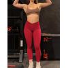 imageYEOREO CoreFlex Leggings with Pockets for Women Charm Scrunch Workout Leggings V Cross Waist Butt Lifting Gym Yoga PantsRed