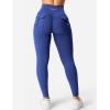 imageYEOREO CoreFlex Leggings with Pockets for Women Charm Scrunch Workout Leggings V Cross Waist Butt Lifting Gym Yoga PantsRoyal Blue