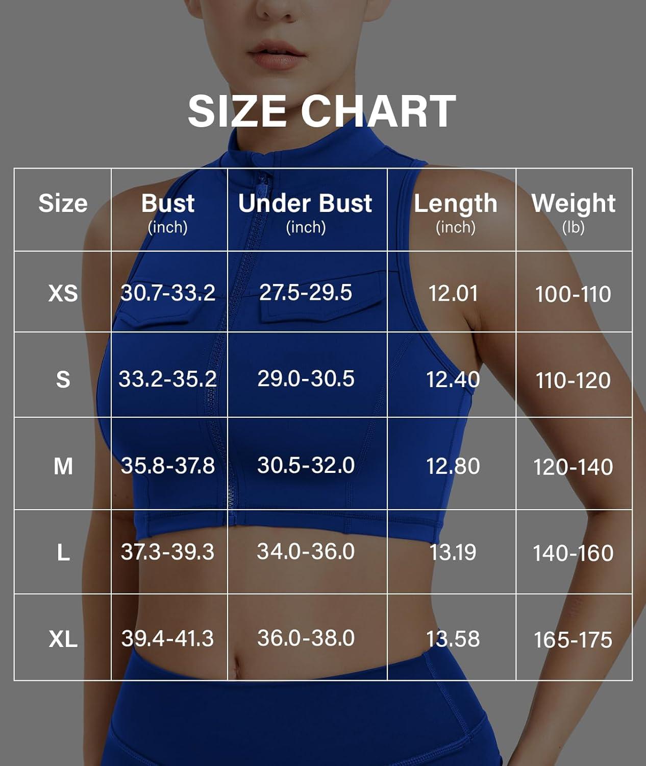 imageYEOREO CoreFlex Women Zipper Tank Top Workout Racerback Sleeveless Gym Fitted Collar Top Mock Pocket Crop Fitness Summer VestKlein Blue