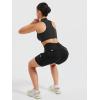 imageYEOREO CoreFlex Women Zipper Tank Top Workout Racerback Sleeveless Gym Fitted Collar Top Mock Pocket Crop Fitness Summer VestBlack