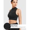imageYEOREO CoreFlex Women Zipper Tank Top Workout Racerback Sleeveless Gym Fitted Collar Top Mock Pocket Crop Fitness Summer VestBlack