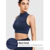 imageYEOREO CoreFlex Women Zipper Tank Top Workout Racerback Sleeveless Gym Fitted Collar Top Mock Pocket Crop Fitness Summer VestDeep Blue