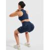 imageYEOREO CoreFlex Women Zipper Tank Top Workout Racerback Sleeveless Gym Fitted Collar Top Mock Pocket Crop Fitness Summer VestDeep Blue