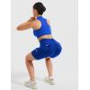 imageYEOREO CoreFlex Women Zipper Tank Top Workout Racerback Sleeveless Gym Fitted Collar Top Mock Pocket Crop Fitness Summer VestKlein Blue