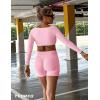 imageYEOREO Kyla Women Crop Top Long Sleeve Padded Sports Low Medium Impact Yoga Shirt WorkoutBlossom