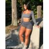 imageYEOREO Kyla Women Crop Top Long Sleeve Padded Sports Low Medium Impact Yoga Shirt WorkoutGrey