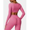 imageYEOREO Kyla Women Crop Top Long Sleeve Padded Sports Low Medium Impact Yoga Shirt WorkoutPink
